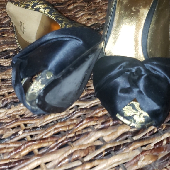 NINE WEST Jaquard and Satin high heels open toe - Picture 7 of 9